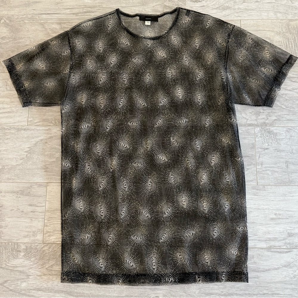 DIESEL BLACK SHEER TEE 👁️